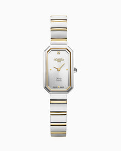Olivia Diamond 18x29 mm Quartz Two-Hand Silver Dial Two-Tone Bracelet Sapphire glass Stainless Steel swiss watch