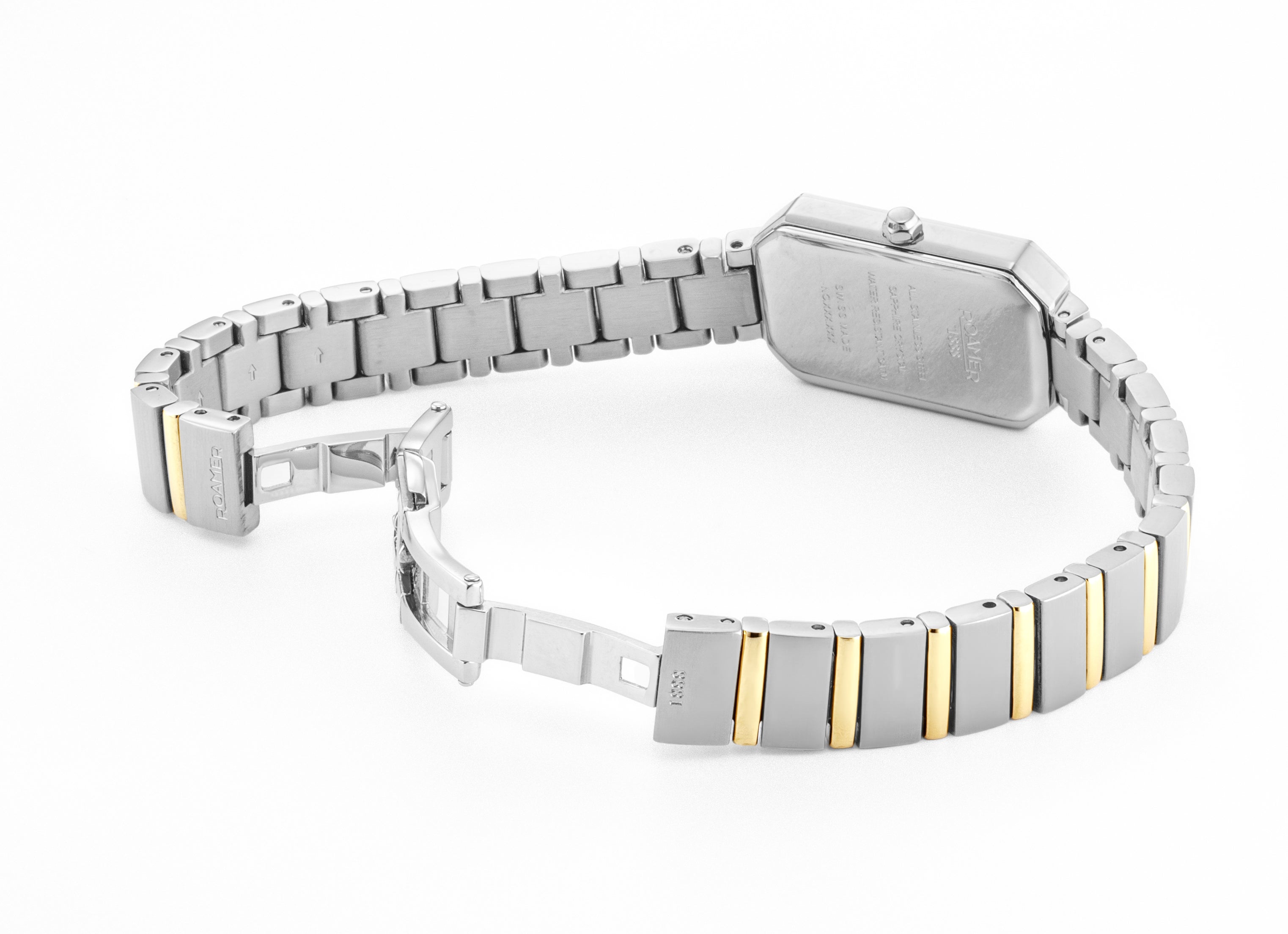 Olivia Diamond 18x29 mm Quartz Two-Hand Silver Dial Two-Tone Bracelet Sapphire glass Stainless Steel swiss watch
