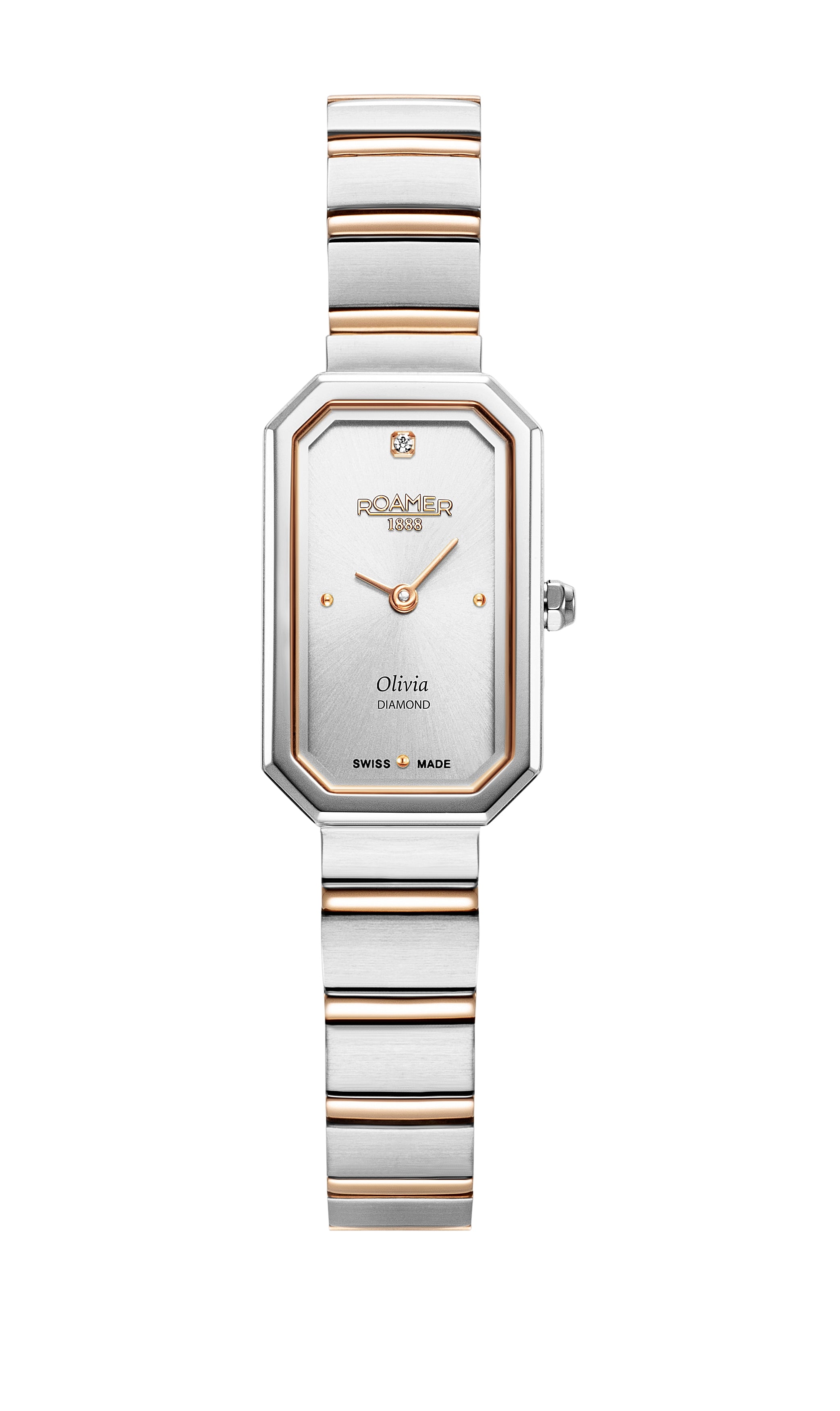 Olivia Diamond 18x29 mm Quartz Two-Hand Silver Dial Two-Tone Bracelet Sapphire glass Stainless Steel swiss watch