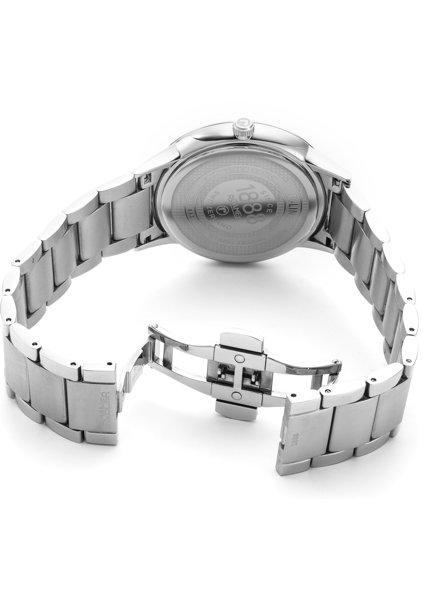 R Line Classic 43 mm Quartz Three-Hand Date Sky Blue Dial Silver Bracelet Sapphire glass Stainless Steel swiss watch