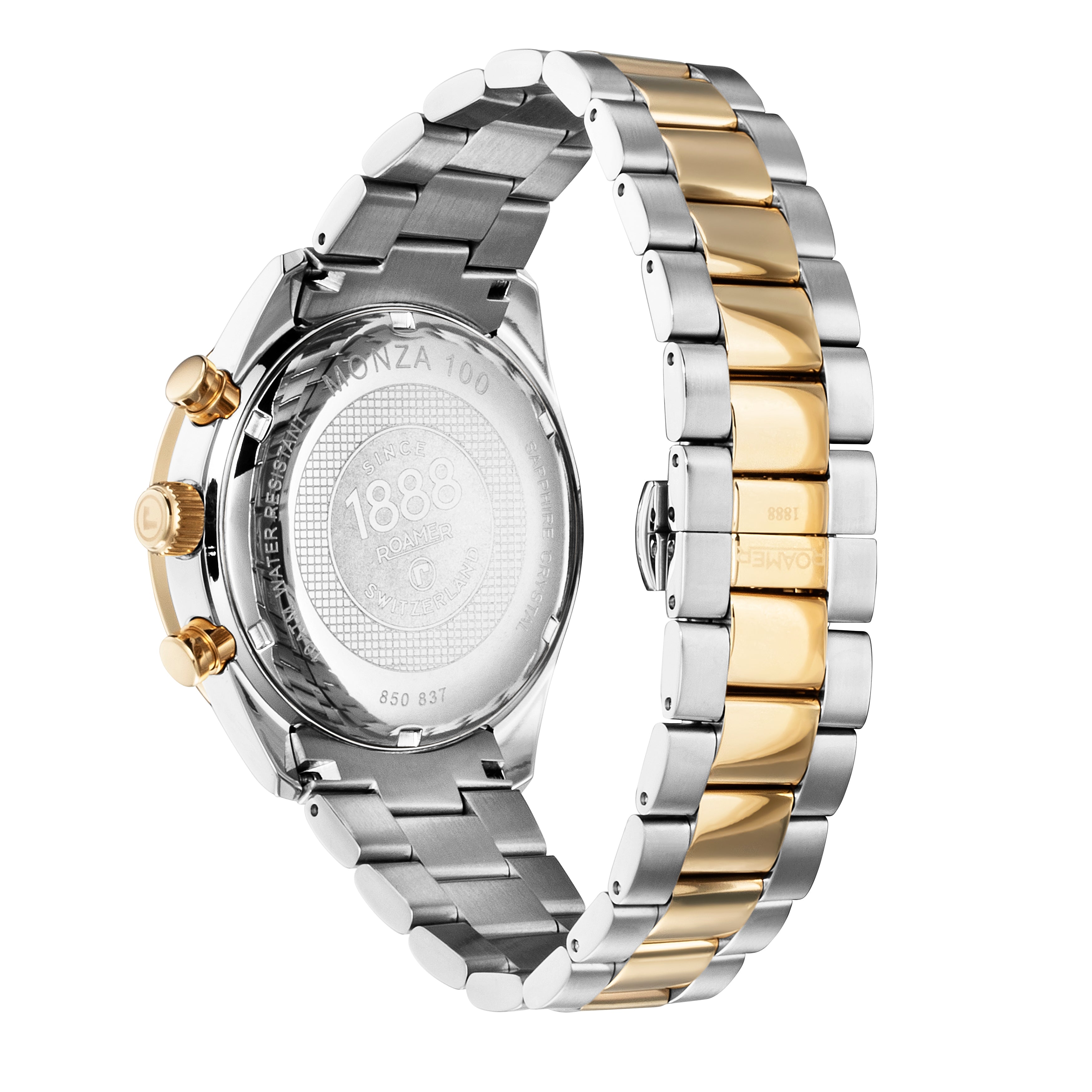 Monza 100 42mm Chronograph Date Green Dial Gold-Silver Tone Bracelet Sapphire glass Stainless Steel swiss watch