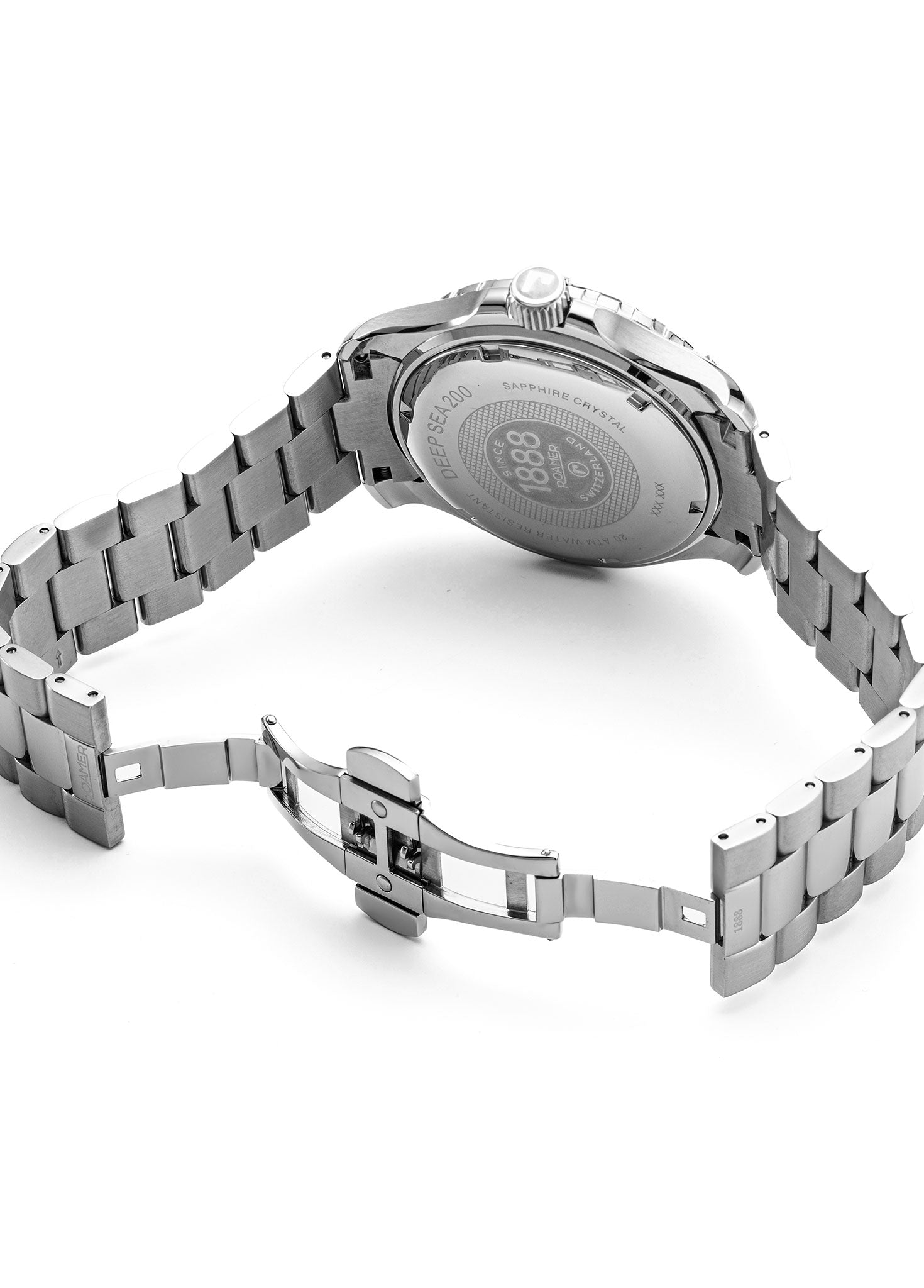 Deep Sea 200 43 mm Quartz Three-Hand Date Blue Dial Silver Bracelet Sapphire glass Stainless Steel swiss watch