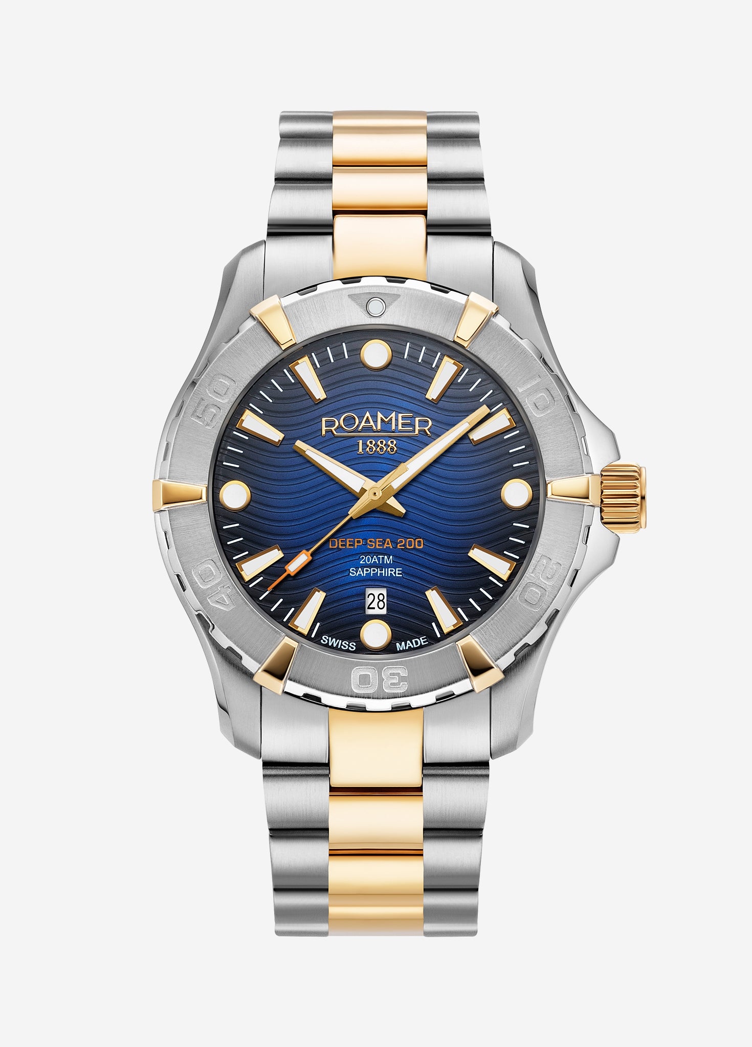 Deep Sea 200 43 mm Quartz Three-Hand Date Two-Tone Bracelet Sapphire glass Stainless Steel swiss watch