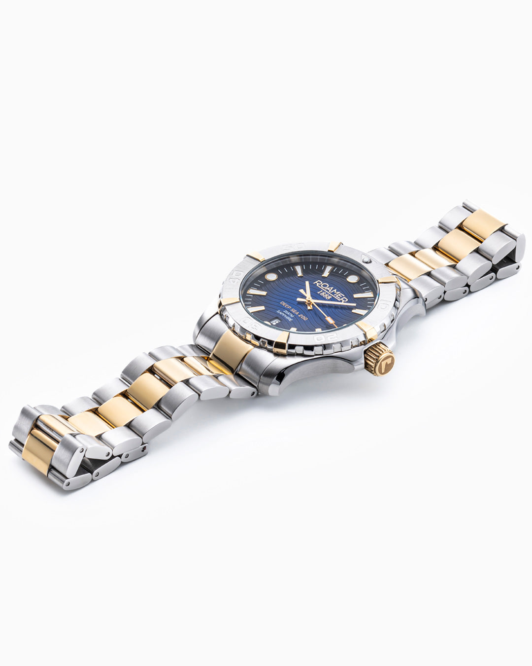 Deep Sea 200 43mm Quartz Three-Hand Date Blue Dial Two-Tone Bracelet Sapphire glass Stainless Steel swiss watch