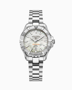 Deep Sea 200 Ladies 34mm Quartz Three-Hand Date White Dial Silver Bracelet Sapphire glass Stainless Steel swiss watch