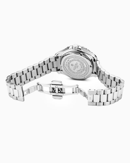 Deep Sea 200 Ladies 34 mm Quartz Three-Hand Date White Dial Silver Bracelet Sapphire glass Stainless Steel swiss watch