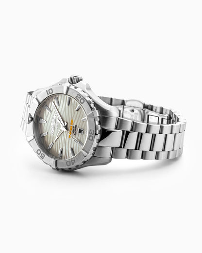 Deep Sea 200 Ladies 34 mm Quartz Three-Hand Date White Dial Silver Bracelet Sapphire glass Stainless Steel swiss watch