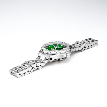 Deep Sea 200 Ladies 34 mm Quartz Three-Hand Date Green Dial Silver Bracelet Sapphire glass Stainless Steel swiss watch