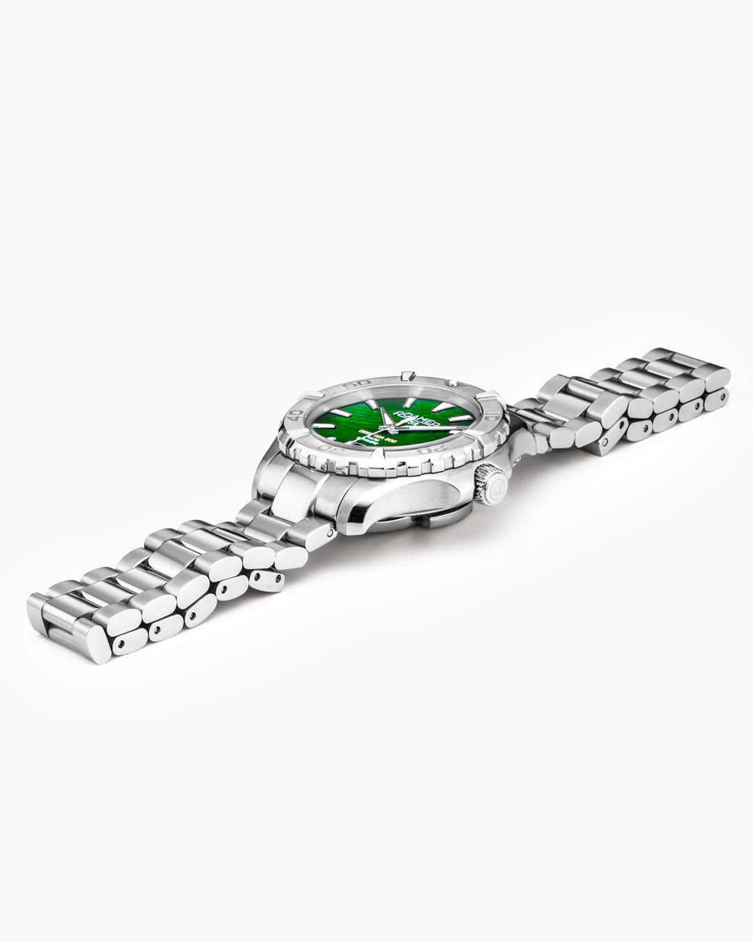 Deep Sea 200 Ladies 34 mm Quartz Three-Hand Date Green Dial Silver Bracelet Sapphire glass Stainless Steel swiss watch