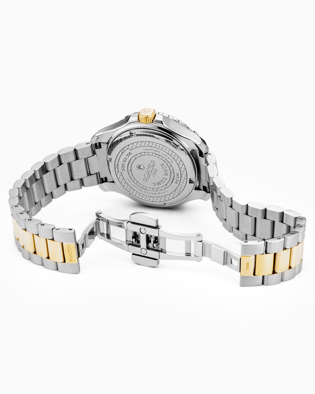 Deep Sea 200 Ladies 34 mm Quartz Three-Hand Date White Dial Two-Tone Bracelet Sapphire glass Stainless Steel swiss watch
