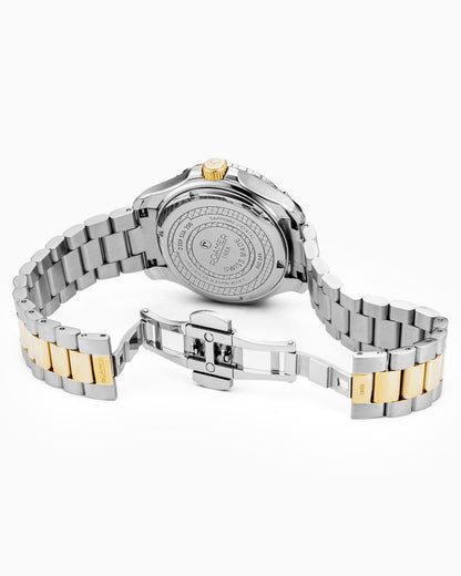 Deep Sea 200 Ladies 34 mm Quartz Three-Hand Date White Dial Two-Tone Bracelet Sapphire glass Stainless Steel swiss watch
