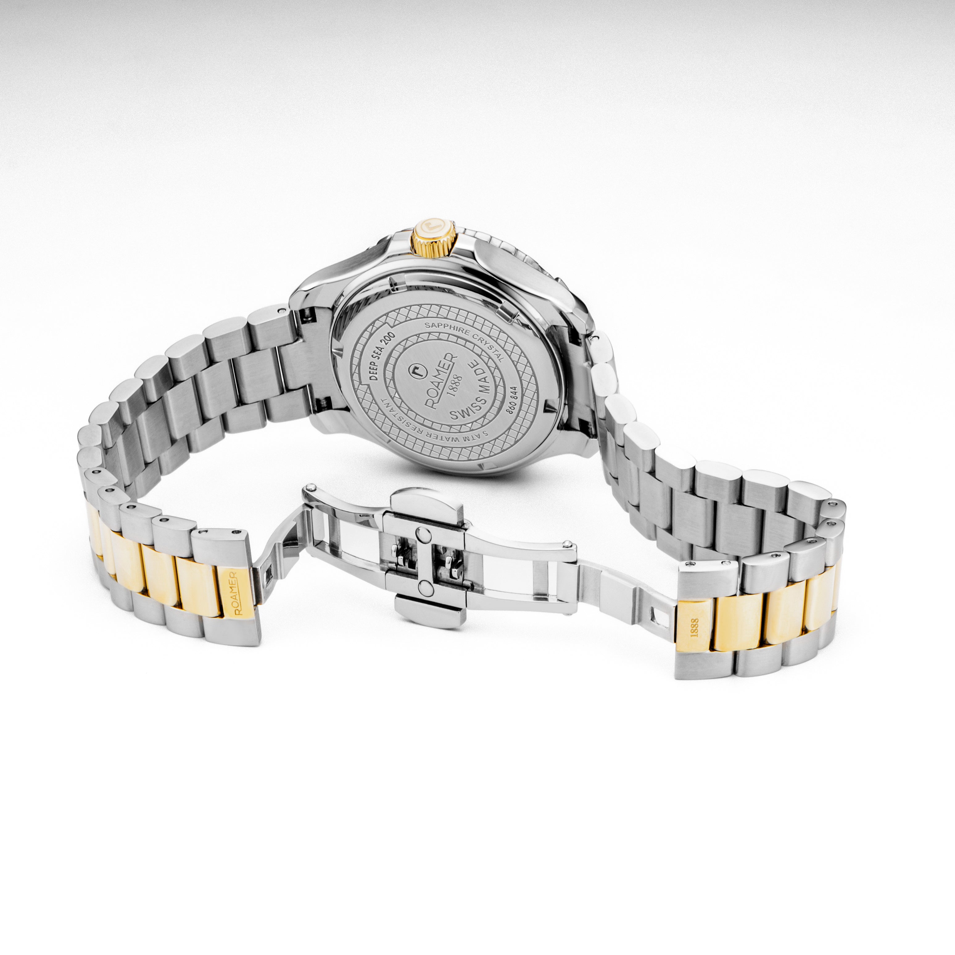 Deep Sea 200 Ladies 34 mm Quartz Three-Hand Date White Dial Two-Tone Bracelet Sapphire glass Stainless Steel swiss watch