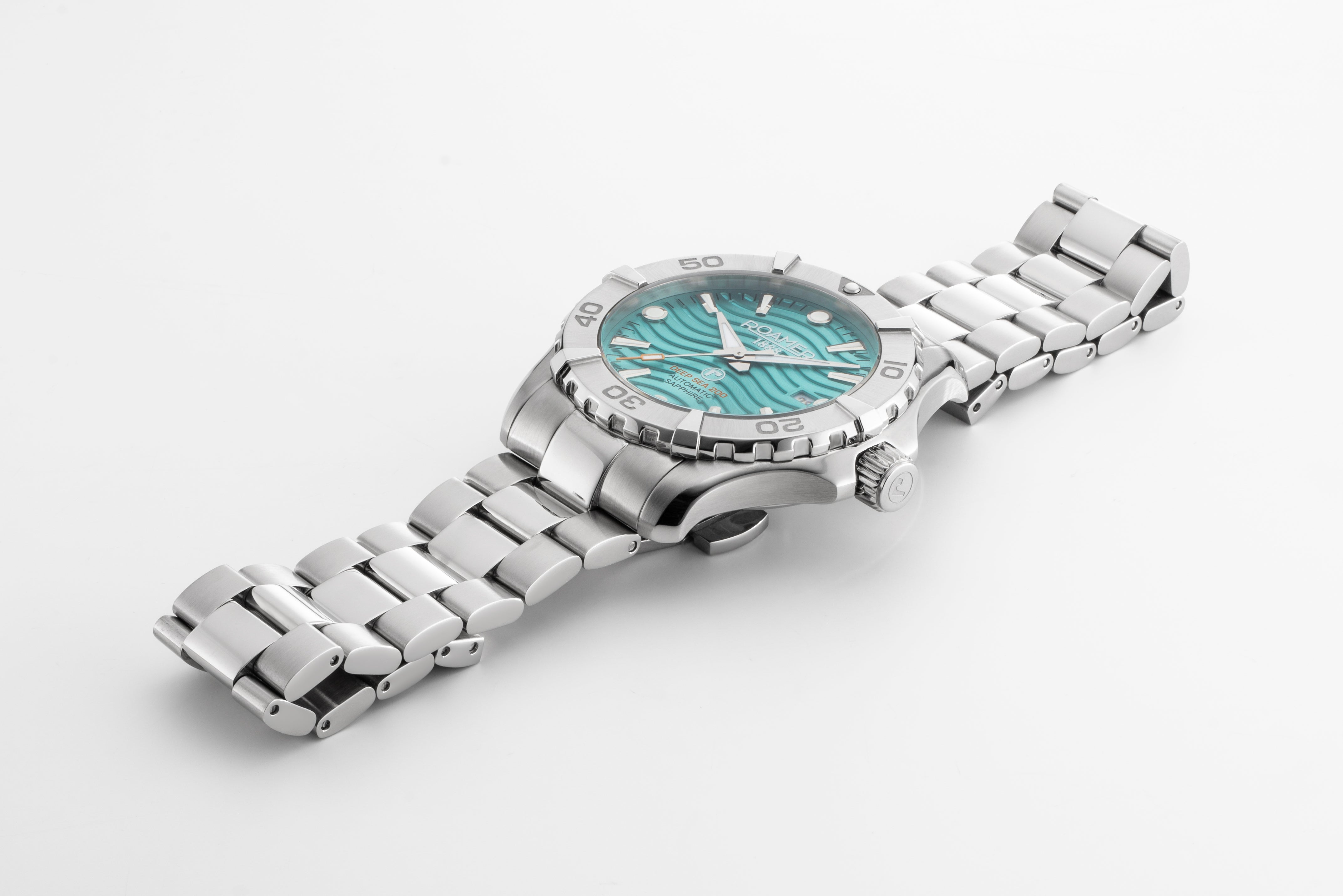 Deep Sea Automatic 43 mm Automatic Three-Hand Date Lightblue Dial Silver Bracelet Sapphire glass Stainless Steel swiss watch