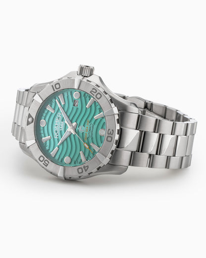 Deep Sea Automatic 43mm Automatic Three-Hand Date Lightblue Dial Silver Bracelet Sapphire glass Stainless Steel swiss watch
