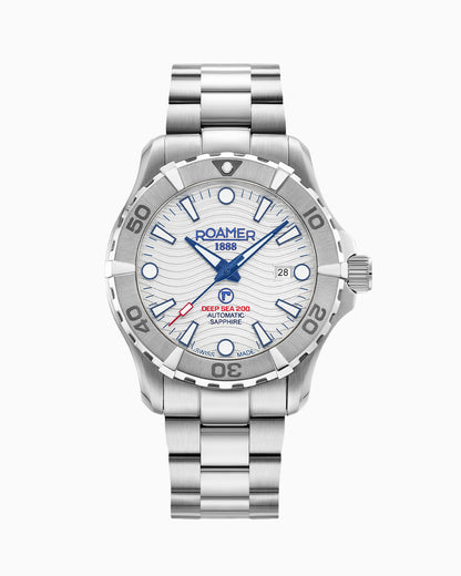 Deep Sea Automatic 43mm Automatic Three-Hand Date White Dial Silver Bracelet Sapphire Glass Stainless Steel Swiss Watch