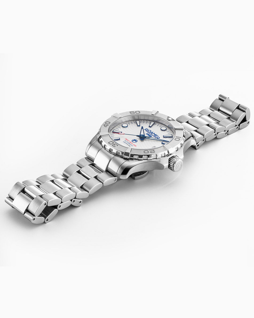 Deep Sea Automatic 43mm Automatic Three-Hand Date White Dial Silver Bracelet Sapphire Glass Stainless Steel Swiss Watch