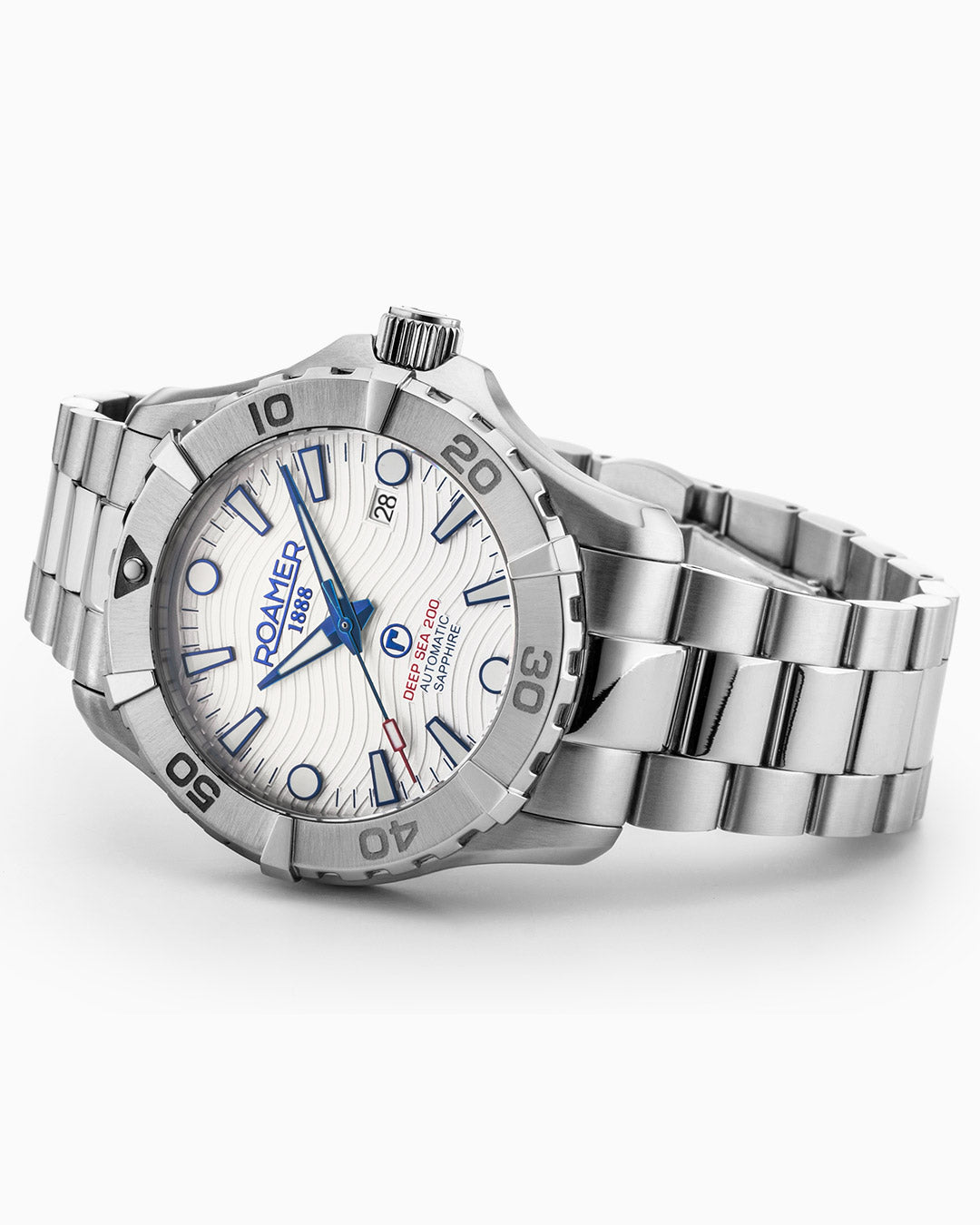 Deep Sea Automatic 43mm Automatic Three-Hand Date White Dial Silver Bracelet Sapphire Glass Stainless Steel Swiss Watch