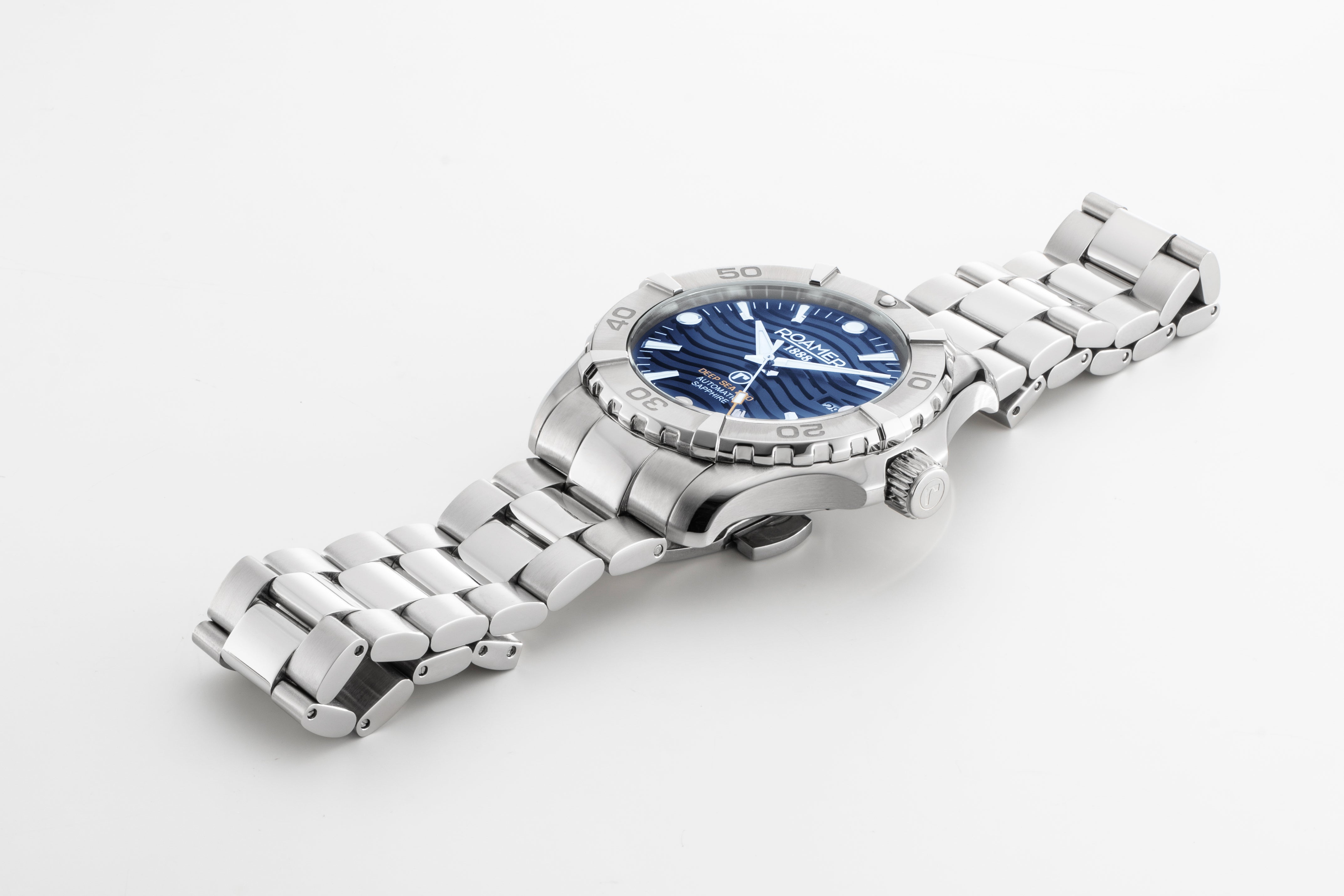 Deep Sea Automatic 43 mm Automatic Three-Hand Date Blue Dial Silver Bracelet Sapphire glass Stainless Steel swiss watch