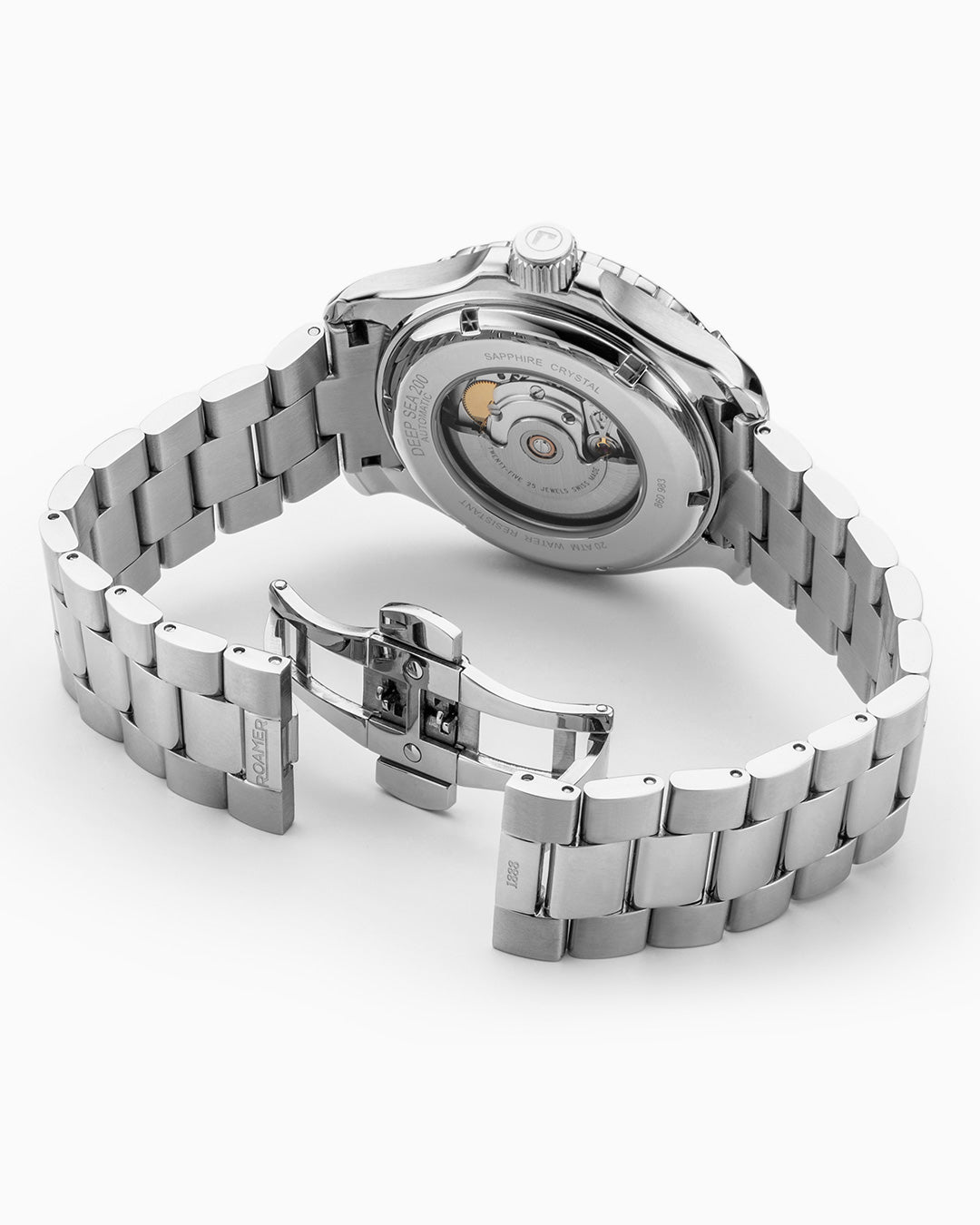 Deep Sea Automatic 43mm Automatic Three-Hand Date Black Dial Silver Bracelet Sapphire glass Stainless Steel swiss watch