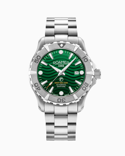 Deep Sea Automatic 43mm Automatic Three-Hand Date Green Dial Silver Bracelet Sapphire glass Stainless Steel swiss watch