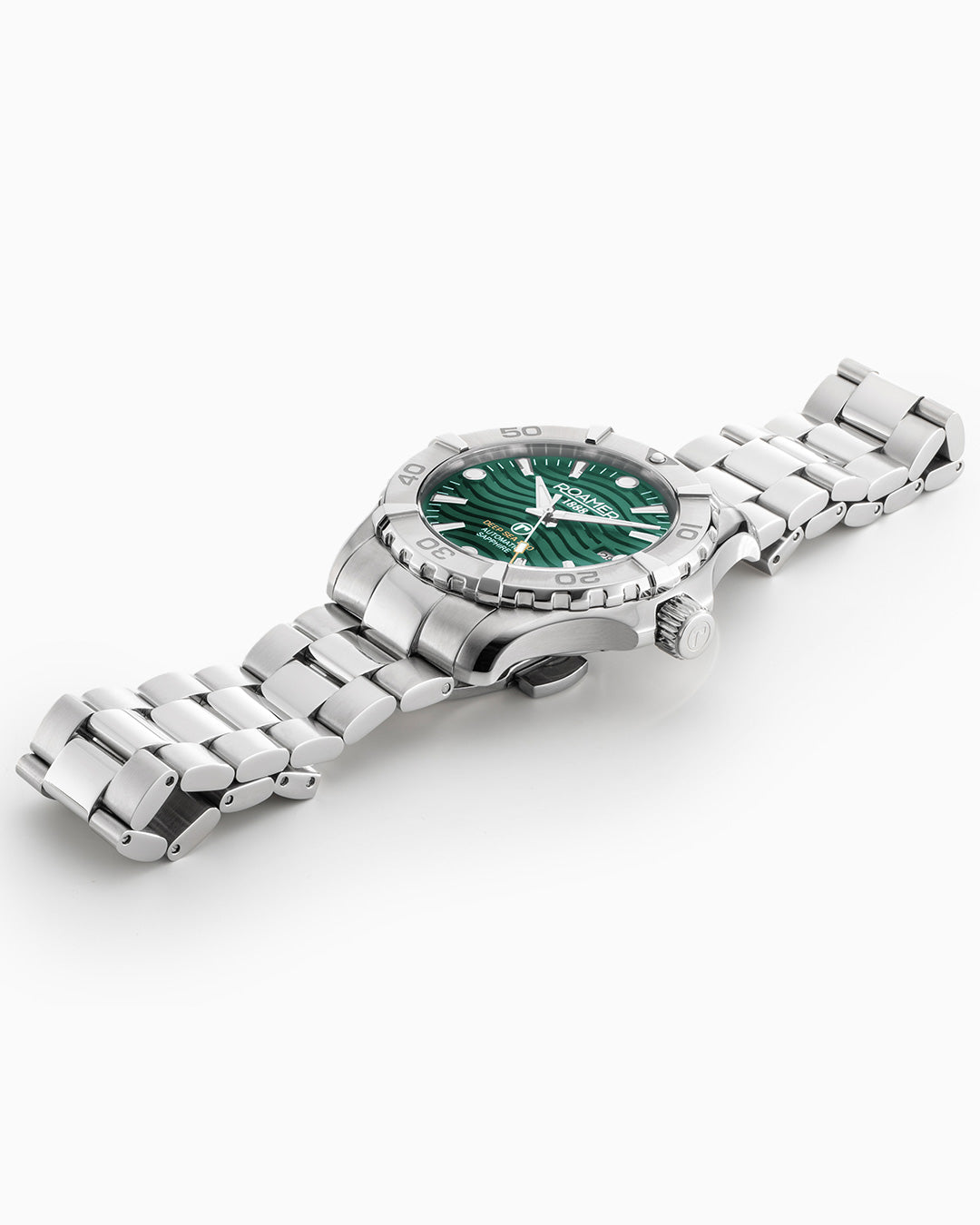 Deep Sea Automatic 43mm Automatic Three-Hand Date Green Dial Silver Bracelet Sapphire glass Stainless Steel swiss watch