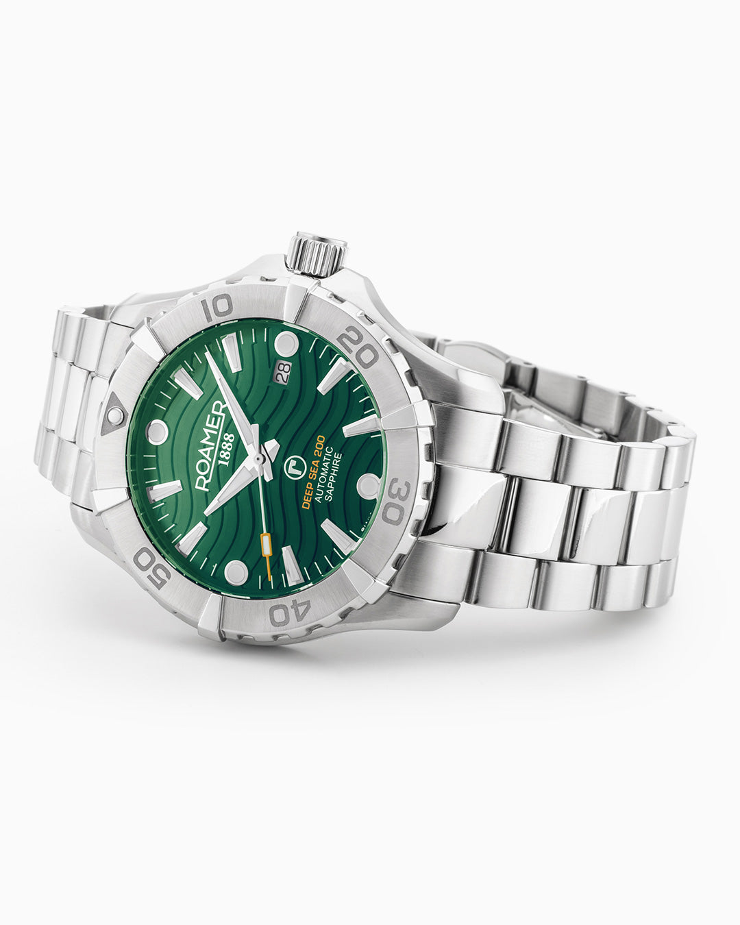 Deep Sea Automatic 43mm Automatic Three-Hand Date Green Dial Silver Bracelet Sapphire glass Stainless Steel swiss watch