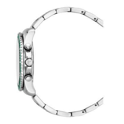 Nautic Chrono 100 43mm Chronograph Date Green Dial Silver Bracelet Sapphire glass Stainless Steel swiss watch