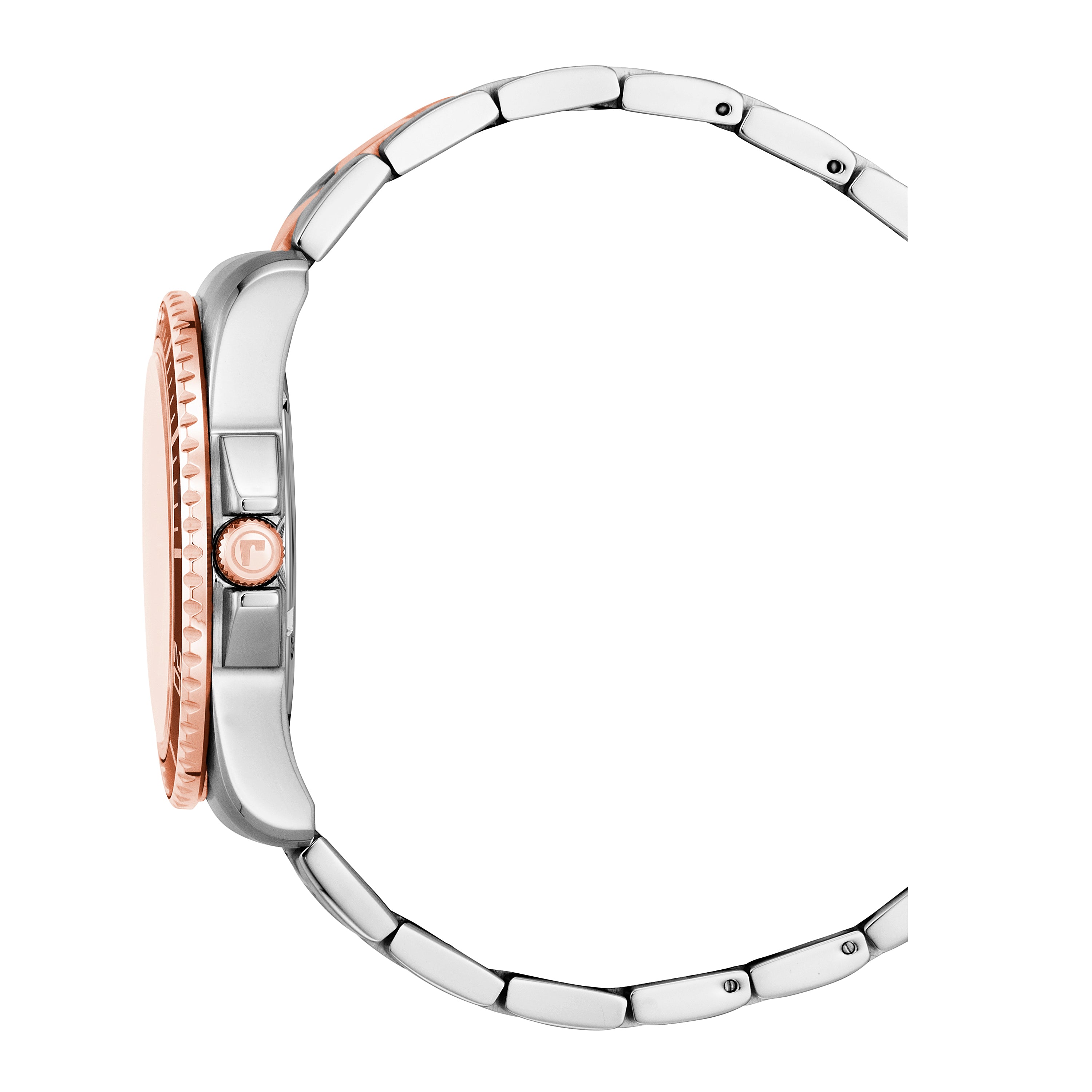 Nautic 100 43mm Quartz Three-Hand Brown Dial Rosegold-Silver Tone Bracelet Sapphire glass Stainless Steel swiss watch