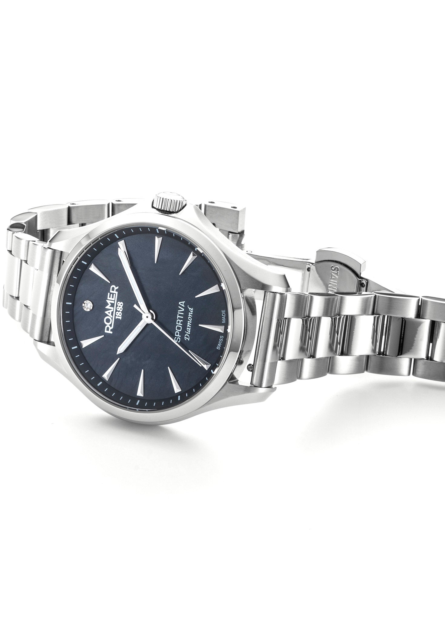 Sportiva 36mm Quartz Three-Hand Silver Bracelet Sapphire glass Stainless Steel swiss watch