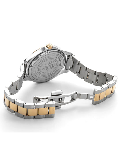 Sportiva 36mm Quartz Three-Hand White Mop Dial  Two-Tone Bracelet Sapphire glass Stainless Steel swiss watch