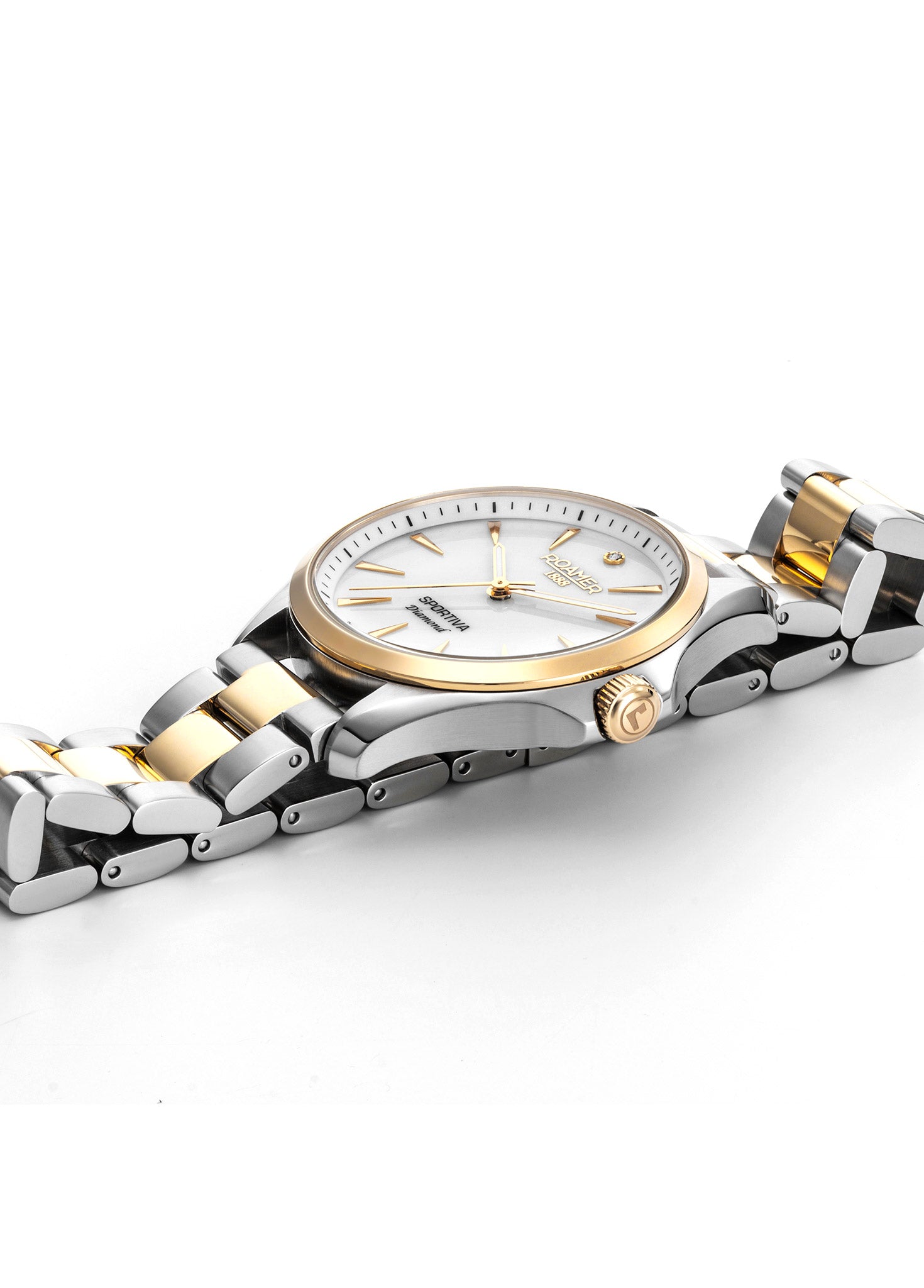 Sportiva 36mm Quartz Three-Hand White Mop Dial  Two-Tone Bracelet Sapphire glass Stainless Steel swiss watch