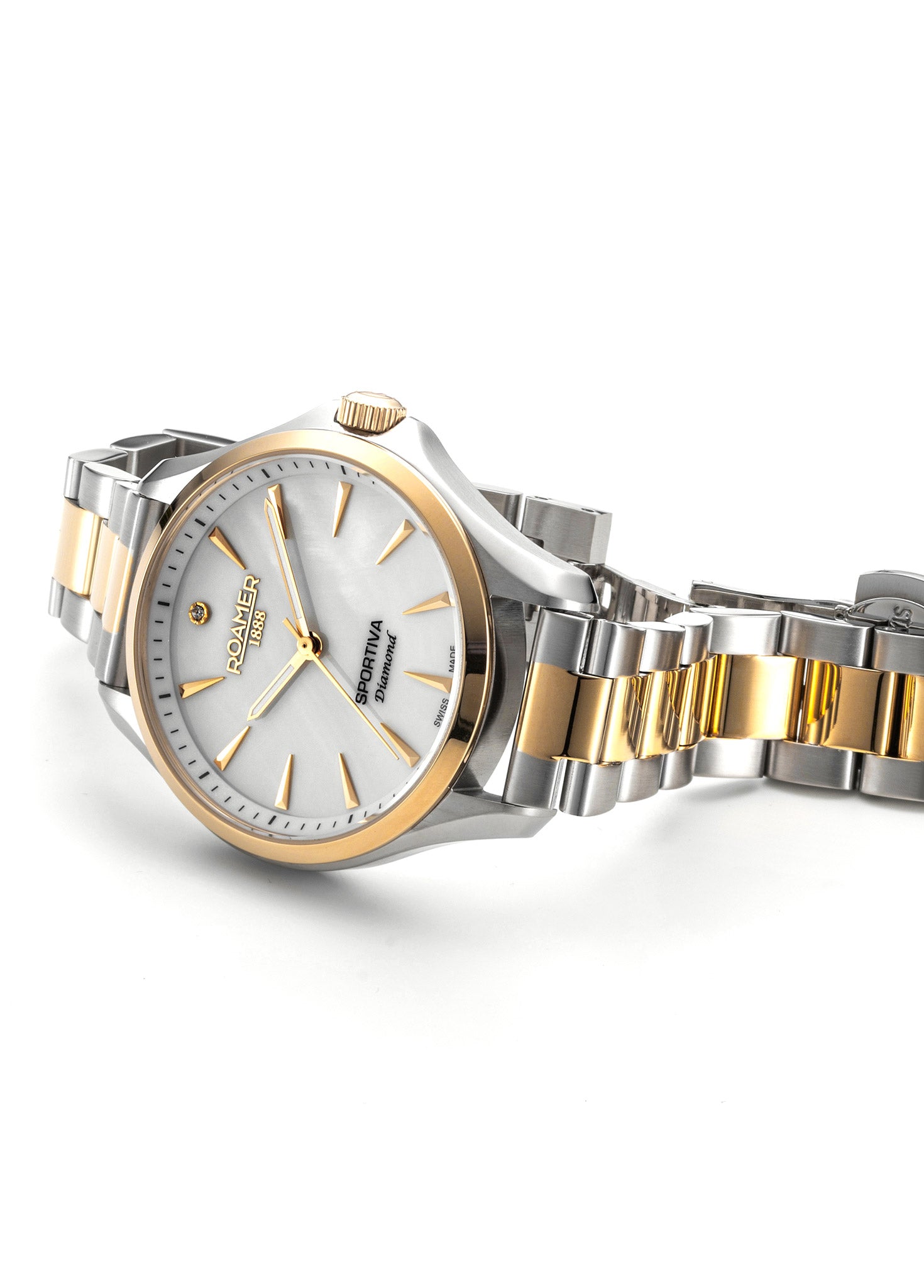 Sportiva 36mm Quartz Three-Hand White Mop Dial  Two-Tone Bracelet Sapphire glass Stainless Steel swiss watch