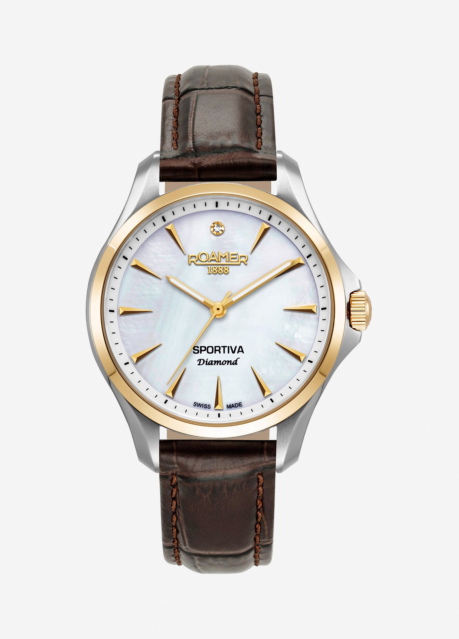 Sportiva 36mm Quartz Three-Hand White Mop Dial  Two-Tone Bracelet Sapphire glass Stainless Steel swiss watch