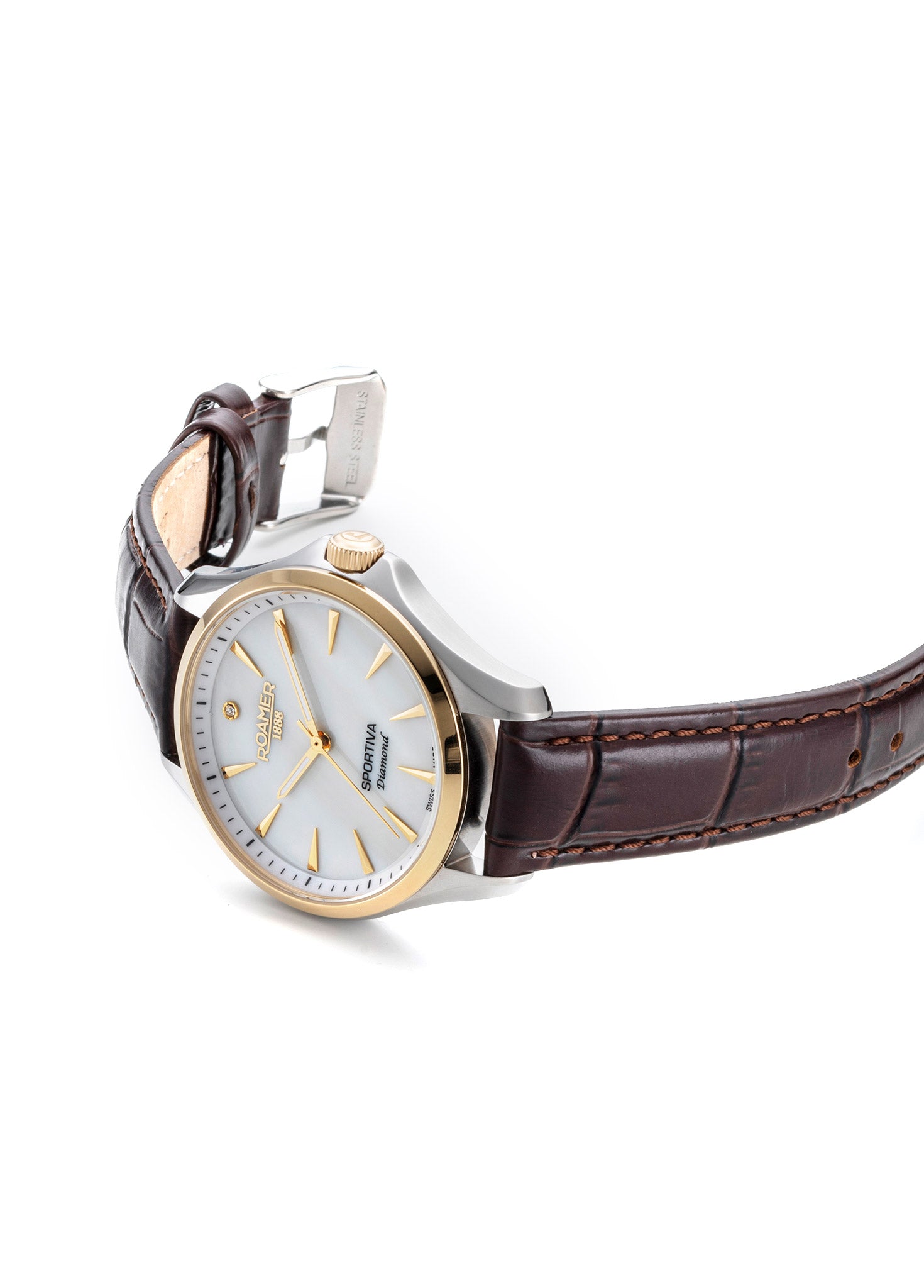 Sportiva 36mm Quartz Three-Hand White Mop Dial  Two-Tone Bracelet Sapphire glass Stainless Steel swiss watch