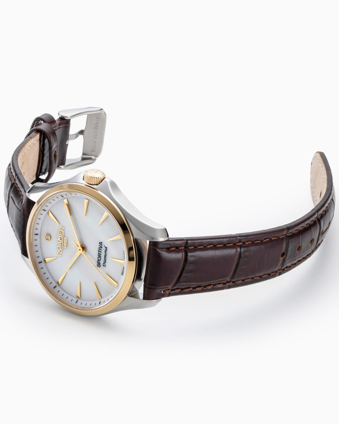 Sportiva 36mm Quartz Three-Hand White Mop Dial  Two-Tone Bracelet Sapphire glass Stainless Steel swiss watch