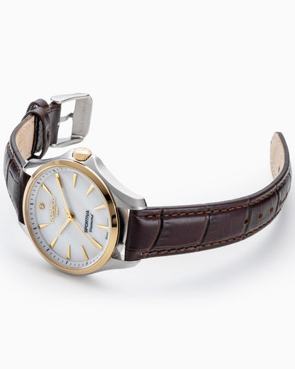 Sportiva 36mm Quartz Three-Hand White Mop Dial  Two-Tone Bracelet Sapphire glass Stainless Steel swiss watch