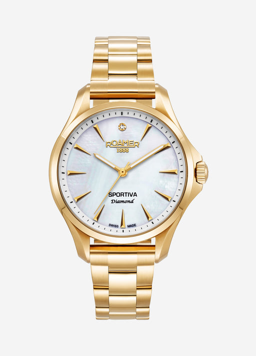 Sportiva 36mm Quartz Three-Hand Gold Bracelet Sapphire glass Stainless Steel swiss watch