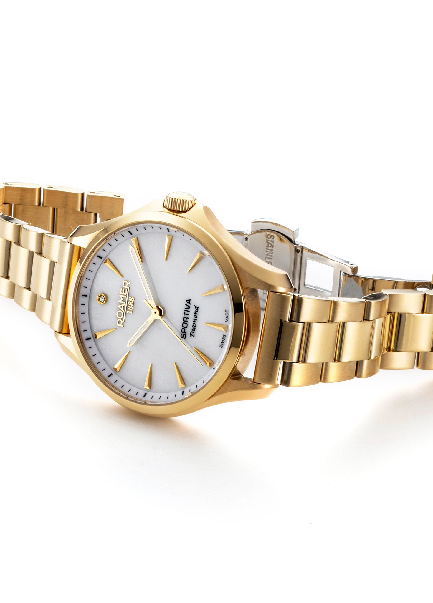 Sportiva 36mm Quartz Three-Hand Gold Bracelet Sapphire glass Stainless Steel swiss watch