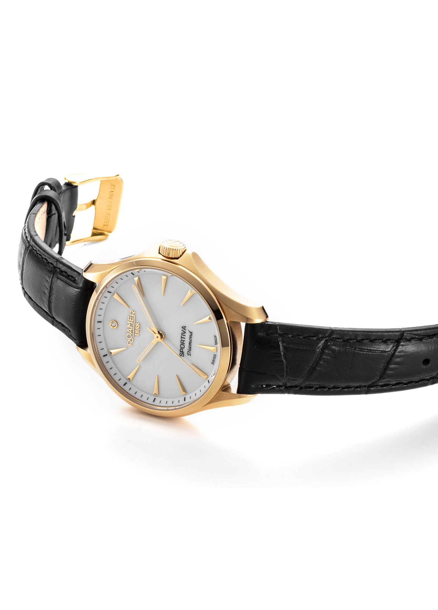Sportiva 36mm Quartz Three-Hand Gold Bracelet Sapphire glass Stainless Steel swiss watch