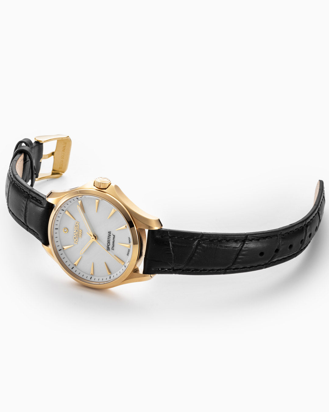 Sportiva 36mm Quartz Three-Hand Gold Bracelet Sapphire glass Stainless Steel swiss watch