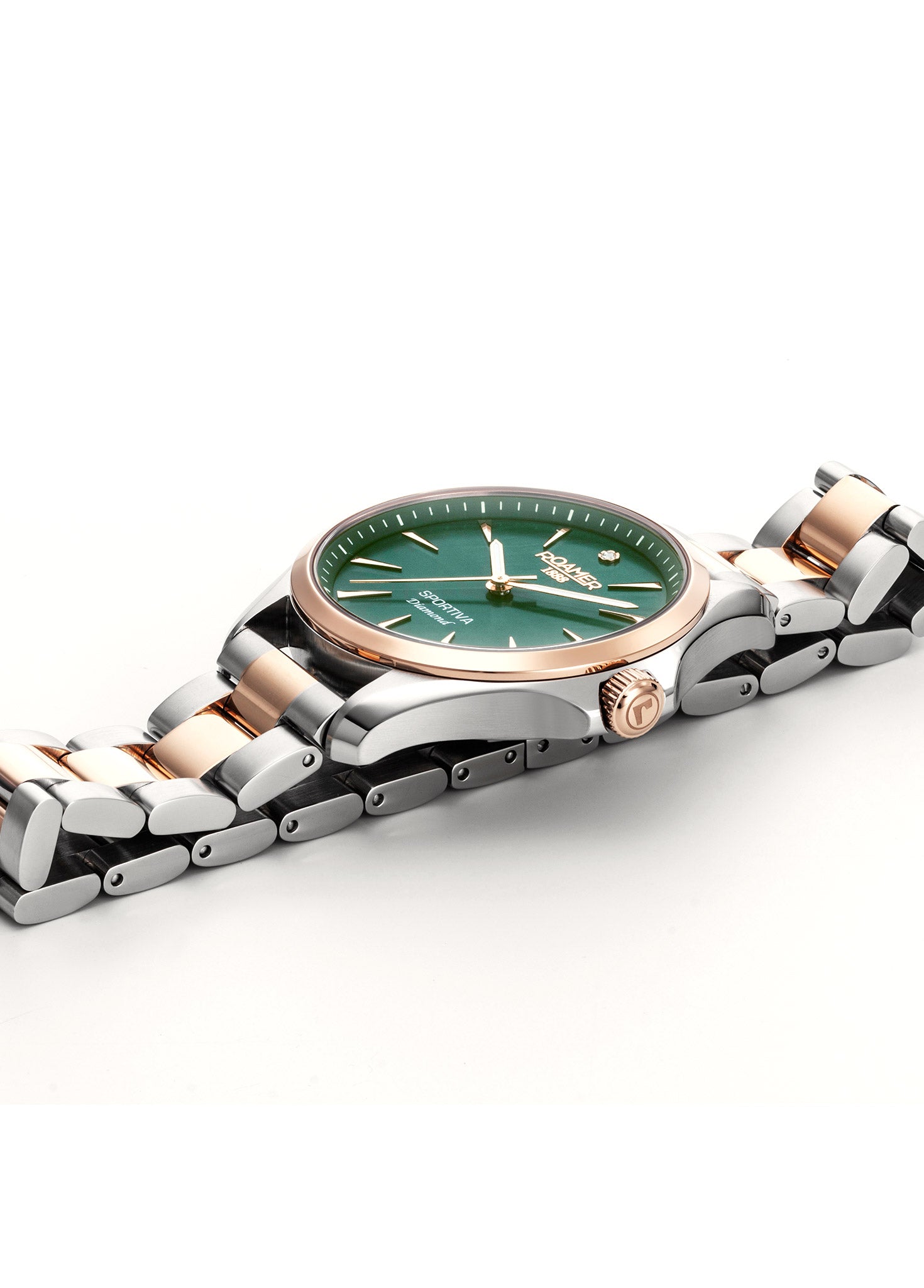 Sportiva 36mm Quartz Three-Hand Green Mop Dial  Two-Tone Bracelet Sapphire glass Stainless Steel swiss watch