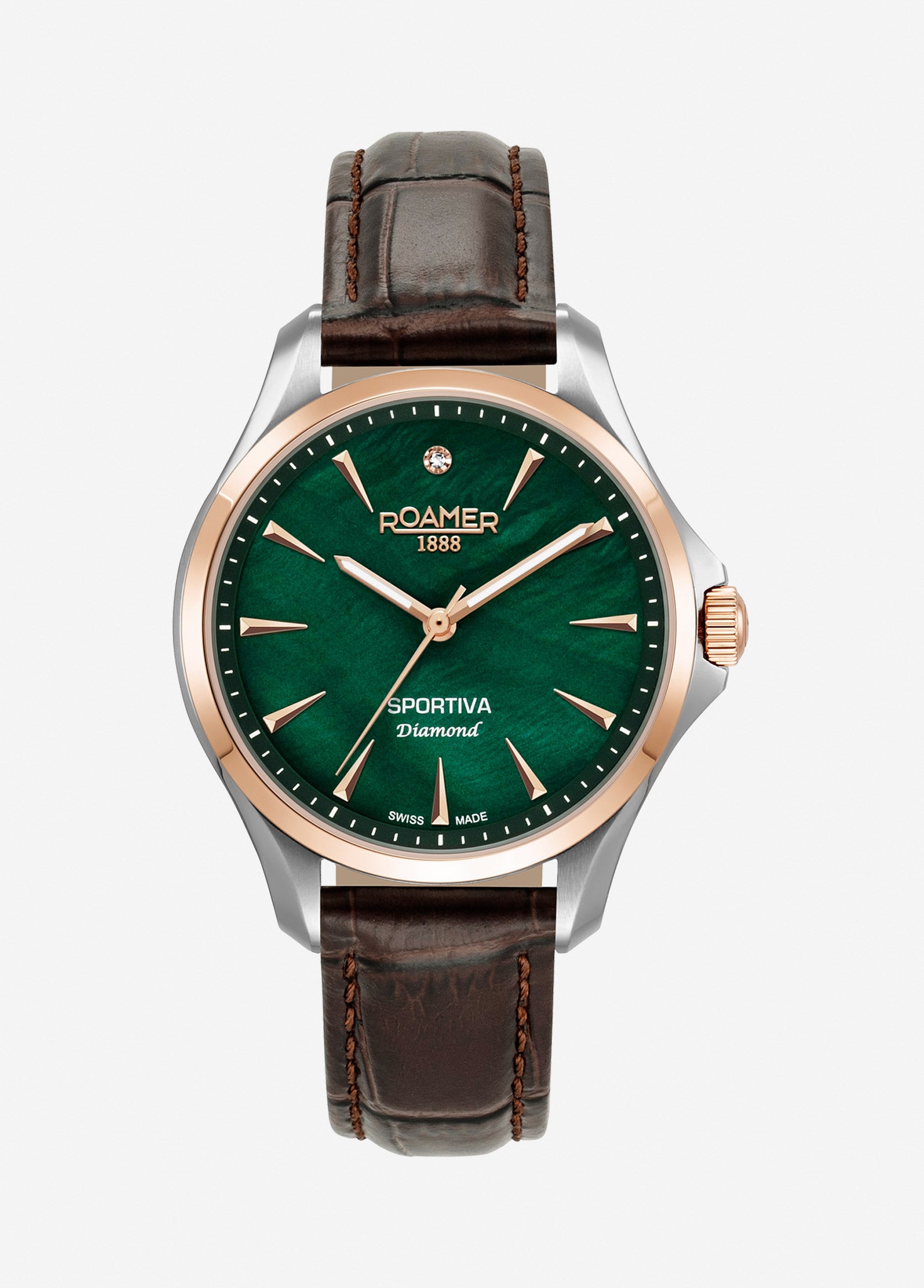 Sportiva 36mm Quartz Three-Hand Green Mop Dial  Two-Tone Bracelet Sapphire glass Stainless Steel swiss watch