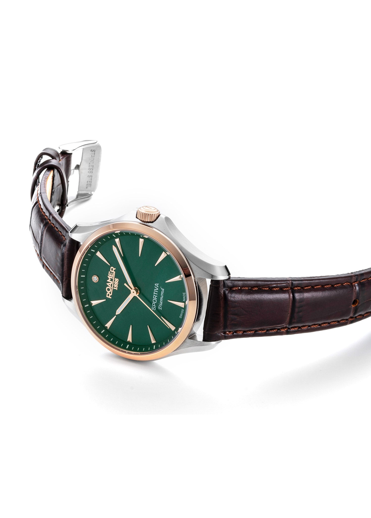 Sportiva 36mm Quartz Three-Hand Green Mop Dial  Two-Tone Bracelet Sapphire glass Stainless Steel swiss watch