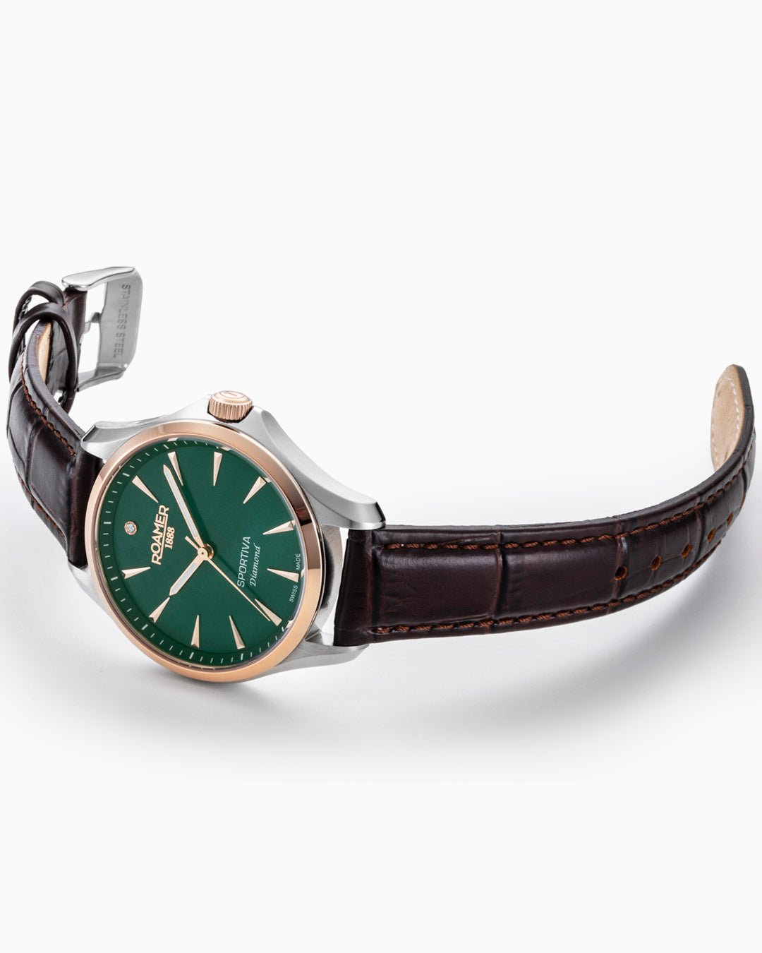 Sportiva 36mm Quartz Three-Hand Green Mop Dial  Two-Tone Bracelet Sapphire glass Stainless Steel swiss watch