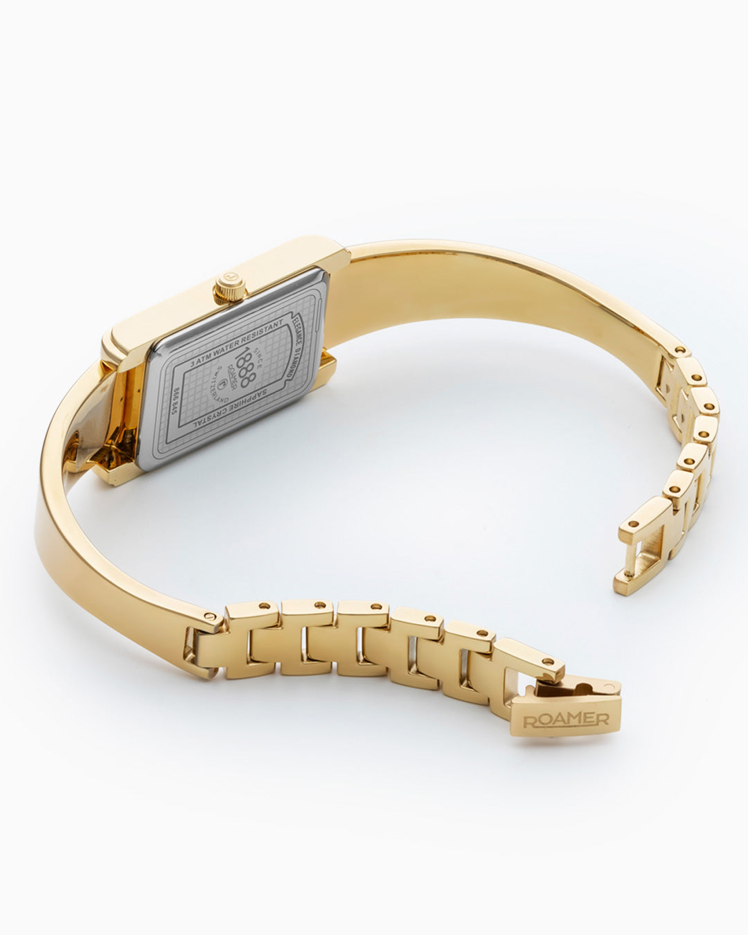 Elegance diamond 17x32mm Quartz Two-Hand Champagne dial Gold Tone Bracelet Sapphire glass  Stainless Steel swiss watch