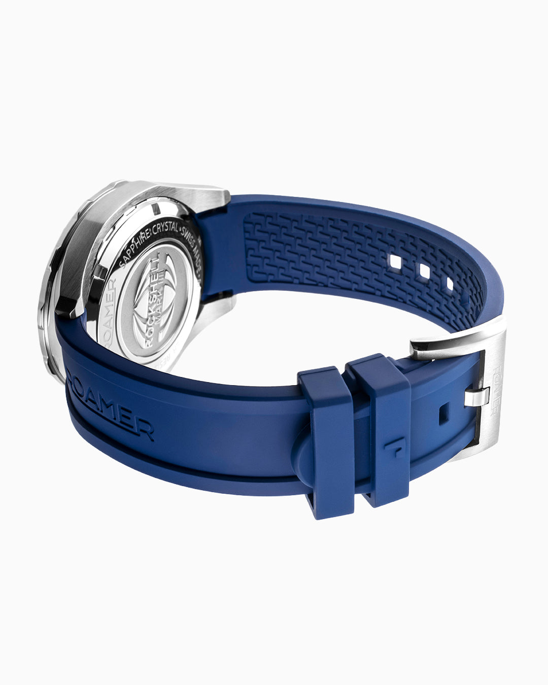 Rockshell Mark III Scuba 45mm Quartz Three-Hand Date Blue Dial Turning Bezel Blue Rubber Strap Sapphire glass Stainless Steel swiss watch