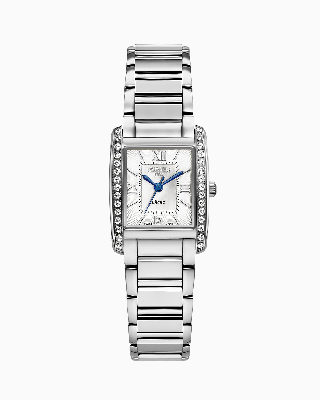 Diana Ladies 22.5 mm Quartz Three-Hand White Dial Silver Bracelet Sapphire glass Stainless Steel swiss watch