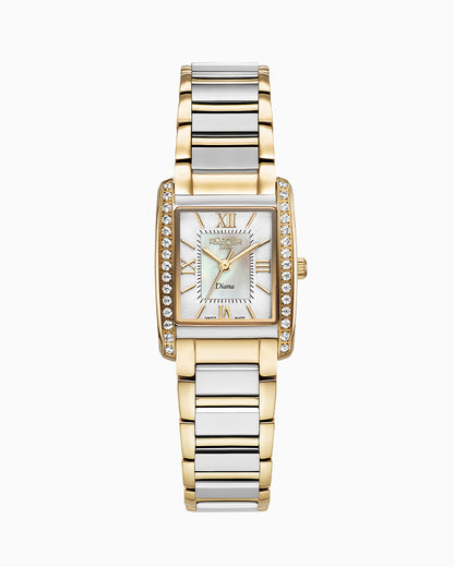 Diana Ladies 22.5 mm Quartz Three-Hand White Dial Two-tone Bracelet Sapphire glass Stainless Steel swiss watch