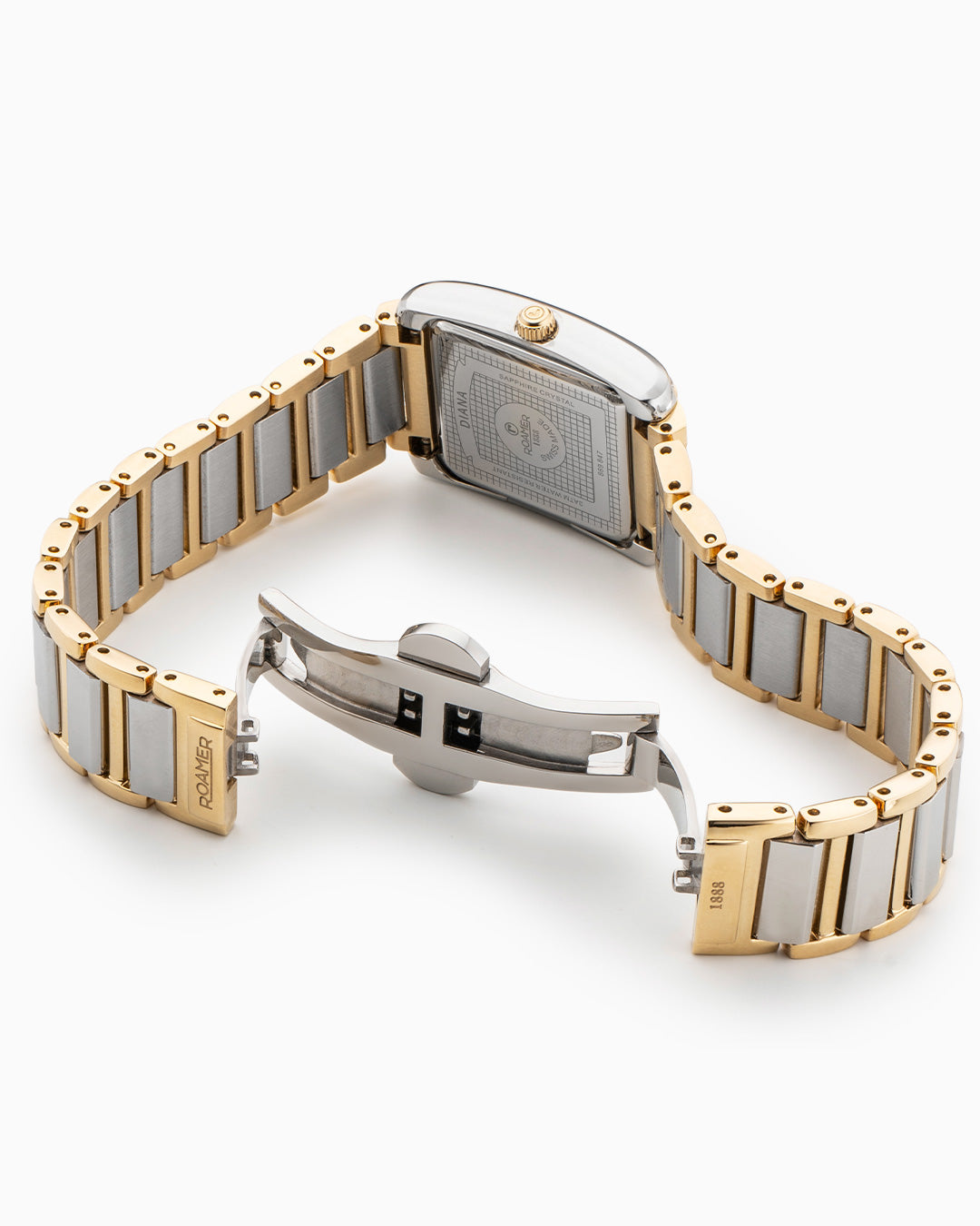 Diana Ladies 22.5 mm Quartz Three-Hand White Dial Two-tone Bracelet Sapphire glass Stainless Steel swiss watch