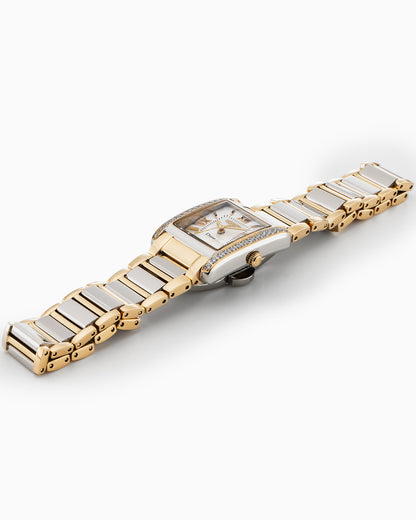 Diana Ladies 22.5 mm Quartz Three-Hand White Dial Two-tone Bracelet Sapphire glass Stainless Steel swiss watch